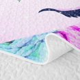 thumbnail image 5 of Erosebridal Glitter Purple Unicorn Twin Quilt Set for Girls, Watercolor Rainbow Floral Twin Coverlet Set, 2-Piece, 5 of 7