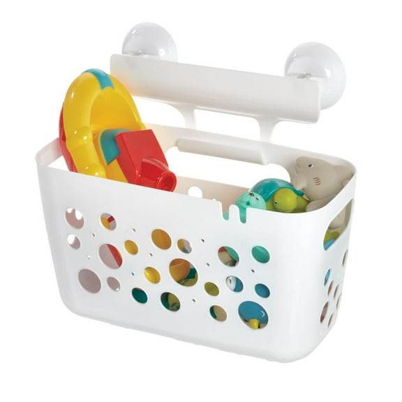 iDesign Bubbles Basket the Perfect Tub Organizer for Joyful Splashes, White, BPA-Free, Plastic