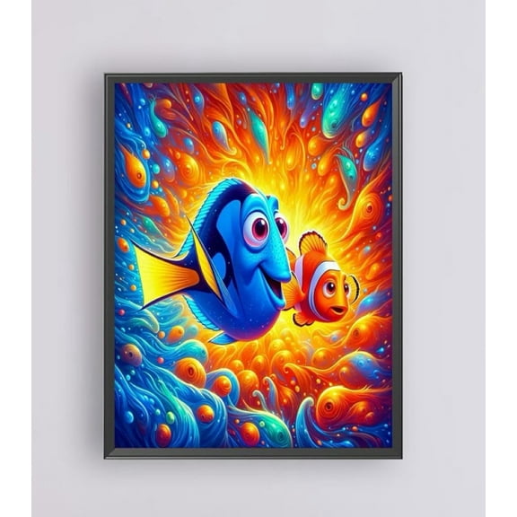 Finding Nemo Cartoon Theme DIY Diamond Painting Kits for Adult，5D Full Drill Craft Painting Kits Home Wall Decor，12 x 16 inch.