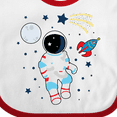 thumbnail image 4 of Inktastic Astronaut the Moon Spaceship and Shooting Star for Light Colors Boys or Girls Baby Bib, 4 of 4