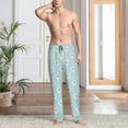 thumbnail image 5 of Uemuo Daisies Flowers Pattern Men's Wide Leg Palazzo Lounge Pants with Pockets Light Weight Loose Comfy Casual Pajama Pants-Small, 5 of 9