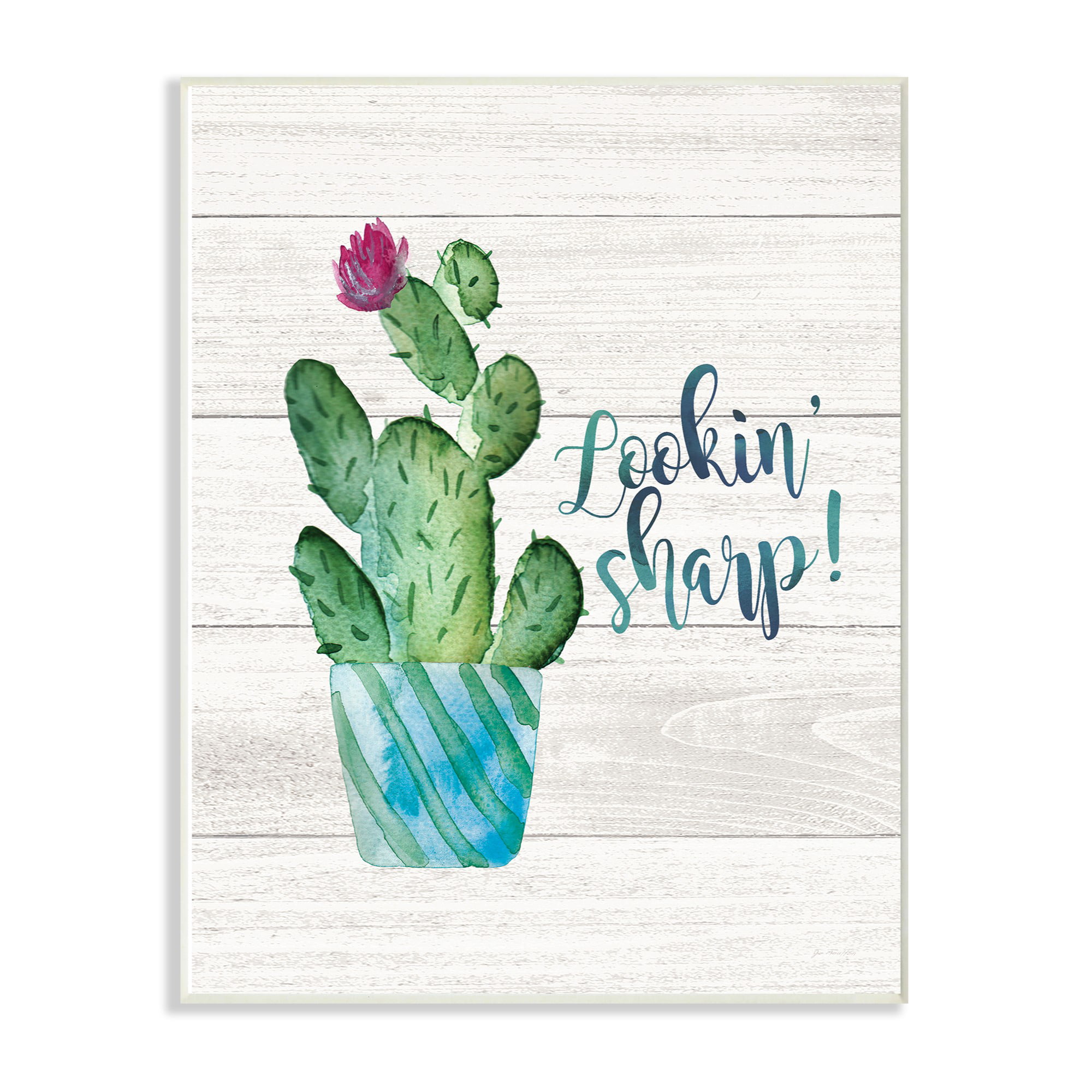 The Stupell Home Decor Collection Painted Coral Cacti Wall Plaque Art 13 x 0.5 x 19 Multicolor