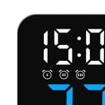 thumbnail image 4 of Reloj despertador digital para dormitorio, LED, silencioso, de escritorio, moderno, con brillo ajustable. Azul, 4 of 9