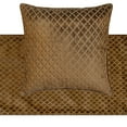 thumbnail image 4 of The HomeCentric King / Queen / Twin Brown Decorative Bed Runner Full 68"x18" Bed Runner WITH One Pillow Cover, Geometric Bed Scarf on Velvet fabric - Geolux Legacy Brown, 4 of 8