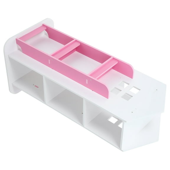 WASHWEPE 1 Set of Aesthetic Rotating Bookshelf Wood Toy Organizer for Parents in Children's Room