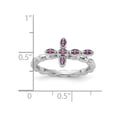 thumbnail image 4 of 1/8 Carat (ctw) Lab-Created Ruby Cross Ring in Sterling Silver, 4 of 4