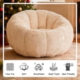 thumbnail image 6 of Lovableguy Fluffy Bean Bag Chair for Adults,Teens,Faux Fur Floral-Shaped Bean Bag Lazy Sofa Chair,Oversize Beanbag Reading Chair for Bedroom,Living Room,Apartment,Beige, 6 of 7