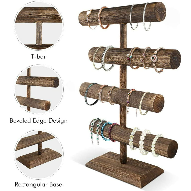 Bracelet Display Stand, Bracelet Holder, Solid Wood T-Bar - woodglory