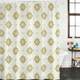 thumbnail image 3 of Shower Curtain Bathroom Set Vintage Abstract Flower Waterproof Fabric Shower Curtains with Grommets&Hooks, Geometric Yellow Blue Floral Privacy Bath Curtain for Bathtub 36x72in, 3 of 9