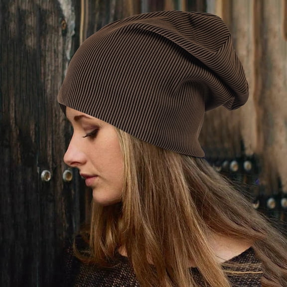 VJGBEGW Cotton Slouchy Beanie Hats for Women Soft Lightweight Baggy Skull Cap Coffee