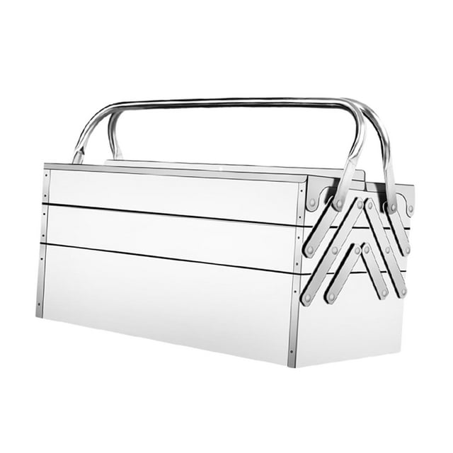 Stainless Steel Tool Box Multipurpose Solid Carrying Tools Box Portable Tool Box 460mm Three layers