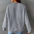 thumbnail image 6 of Women's Waffle Knit Raglan Sleeve Round Neck Long Sleeve No Hood Sweatshirt with Pocket, Fashion Casual Pullover Top for Daily Wear, Casual Activities, Festival and Work Outfits Grey L, 6 of 8