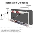 thumbnail image 4 of 2 Pieces A Pair Of Chickens License Plate Frames Watercolor Rooster License Plate Cover Front Plates Frames Car Tag Frame Aluminum 2 Round Holes for Girl Women Men Vehicles, 4 of 6