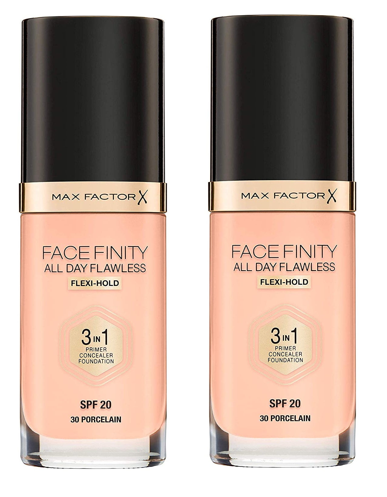 Cusco democratische Partij antenne Max Factor FaceFinity All Day Flawless 3 in 1 Foundation, Primer and  Concealer, SPF 20 Porcelain 30 - Walmart.com