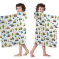 thumbnail image 4 of Cartoon Construction Vehicles Trees Hooded Bath Towel，50"x30" for Ages 3 To 12 Kids, Quick Dry Lightweight Soft Microfiber Hood Beach Towel Cover Up for Kids, 4 of 7