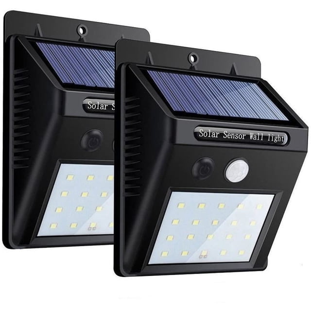 Paquete de 2 luces solares LED inalámbricas impermeables con sensor de movimiento brillar Electrónica