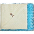 thumbnail image 1 of Lil Cub Hub 4BSYDTR-M Boy Bear Couverture en Minky - Pois Jaunes avec Tourbillon de Bourgeons de Rose Turquoise, 1 of 4