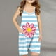 thumbnail image 2 of Odeerbi 5-13 Años Niñas Traje de Verano A Rayas Flor Impresión Camisola Romper Casual Respirable Cómodo Suspender Overalls Bib Total Shorts Con Bolsillos, 2 of 4