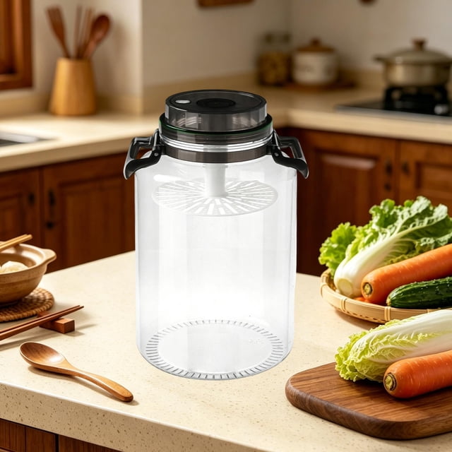 Elodie Pickle Jar Fermentation Bottle Food Storage Container for Picnic Work Pantry Black 10 L