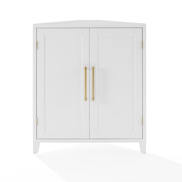Crosley Furniture Roarke Stackable Corner Kitchen Storage Pantry in White