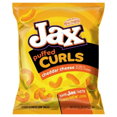 Bachman Jax Cheddar Cheese Puffed Curls 9.75 Oz Bags (4 Bags)