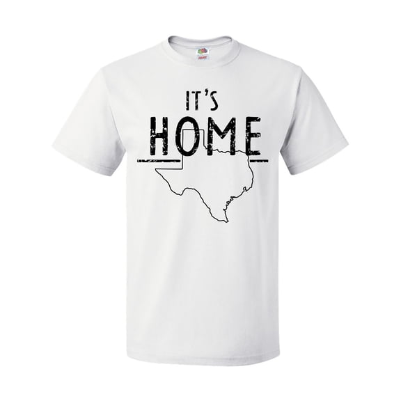 Inktastic Its Home- State of Texas Outline Distressed Text T-Shirt