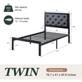 thumbnail image 4 of Amolife Twin Size Bed Frame with Upholstered Headboard and Elevated Footboard, 12.5" Under-Bed Storage Space, No Box Spring Needed, Black, 4 of 9
