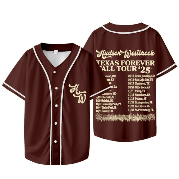 Hudson Westbrook Texas Forever Baseball Jacket Tee 2025 Tour Merch Unisex Short Sleeve T-shirts