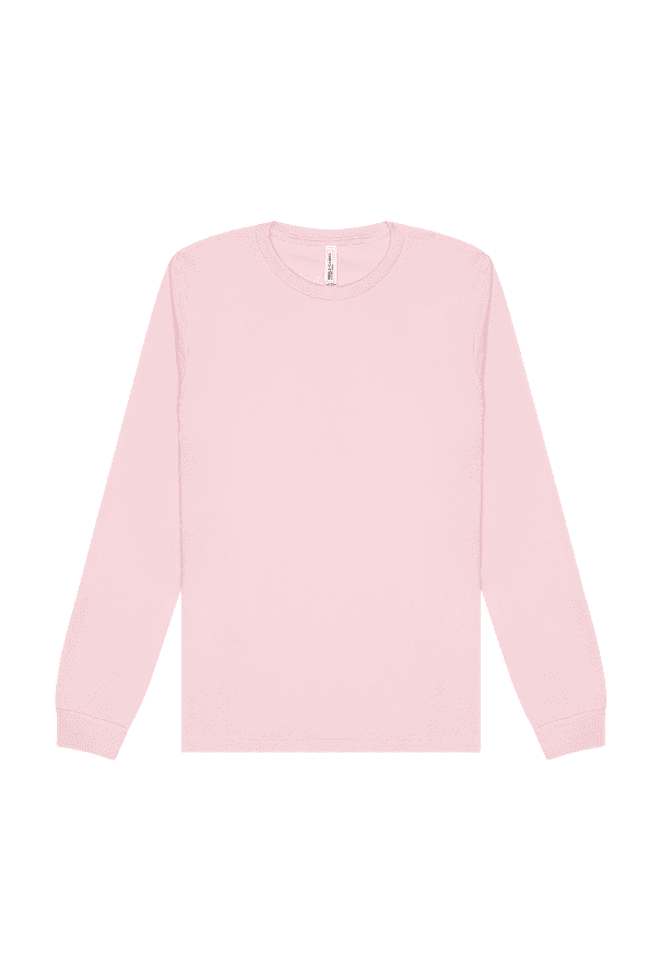 BELLA+CANVAS Adult Long Sleeve Personalized T-Shirt, Create Your Own Designs, Pink, XXL, Unisex