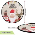 thumbnail image 2 of Coolnut Christmas Santa Claus Christmas Tree Mats Waterproof Tree Skirt, Cute Deer Snowman Xmas Tree Stand Tray Mat Floor Protector Pad for Holiday Party Decoration, 28.3", 2 of 5