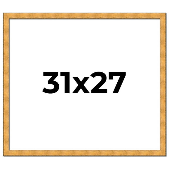 31x27 Frame Gold Rustic Solid Wood Picture Frame | 1.25 Inch Wide Moulding | Rustique Gold