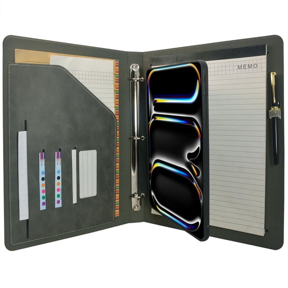 iPad Organizer Portfolio Case with 3-Ring Binder, Binder Padfolio File Folder with Removable Tablet Holder, Compatible with 11-inch iPad Pro (M5/M4)