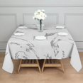 thumbnail image 3 of Square Tablecloth, Waterproof Polyester Table Cover, Wrinkle Resistant & Washable Fabric for Dining, Kitchen, Picnic, 42x42in(107x107cm), Liquid & Marble Print, 3 of 6