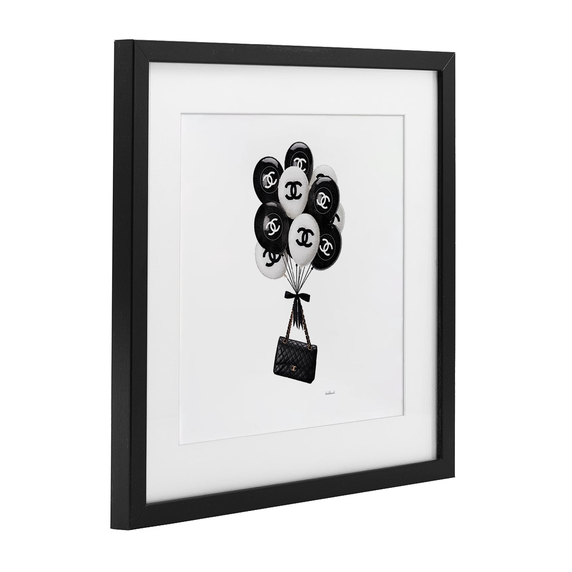 Stupell Industries Chic Balloons & Purse Black Framed Print Under Glass, design by Amanda Greenwood