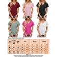 thumbnail image 5 of Frontwalk Women Summer Tops Short Sleeve T Shirt Boho Tee Ladies Casual Tunic Blouse V-Neck Pullover White L, 5 of 5
