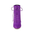 thumbnail image 2 of BLISSFUL STEP Women's Ankle Boots Faux Suede Lace Up Pointed Toe Stiletto Heel Ankle Booties Purple 7, 2 of 8