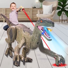 BEEPRINCESS RC Dinosaur Robot Toys for Kids, Interactive Toy with Light Chasing Remote Control