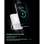 SHARGE ICEMAG 2 Magsafe Power Bank, 15W Qi2 Magnetic Portable Charger with Active Cooling 10000mAh Battery Pack with Foldable Stand Transparent
