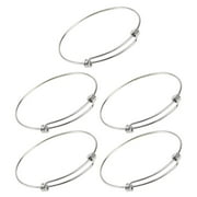 Adjustable Bracelet Bangle Bracelets for Women Stainless Steel Bangles DIY Jewelry Elasticity 5 Pcs