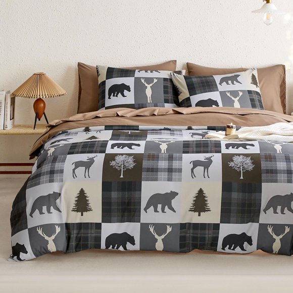 Set de edredón Wake In Cloud Rustic Cabin Christmas King