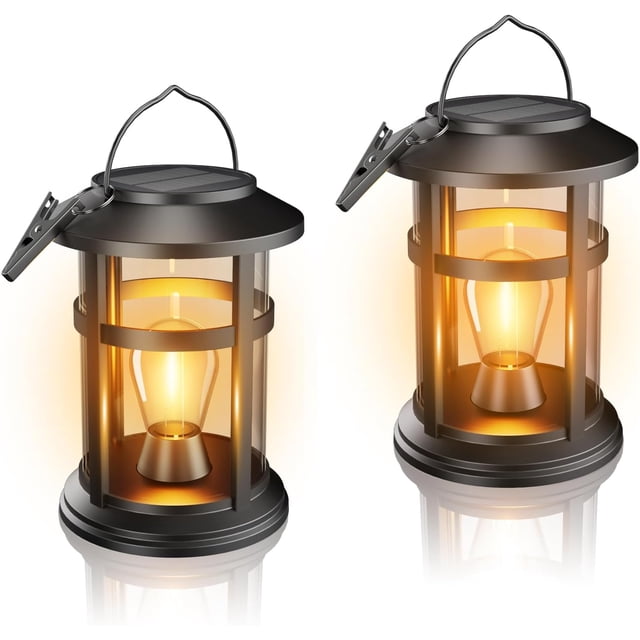 Lámpara Solar Portátil, Luces Decorativas Colgantes de Exterior para Patio de Jardín, Luces Solares Resistentes a la Intemperie para Jardines, Patios, Árboles y Céspedes