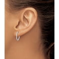 thumbnail image 3 of Sterling Silver Rhodium-Plated Cz In/Out Hinged Hoop Earrings (18 X 18.5) Made In China qe15159, 3 of 4