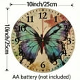 thumbnail image 3 of Chilfamy Butterfly Round Wooden Wall Clock 10 Inch Home Decor 10x10in, 3 of 8