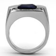 thumbnail image 3 of Luxe Jewelry Designs Men's Stainless Steel Ring with Montana Synthetic Glass - Size 8 (Pack of 2), 3 of 4