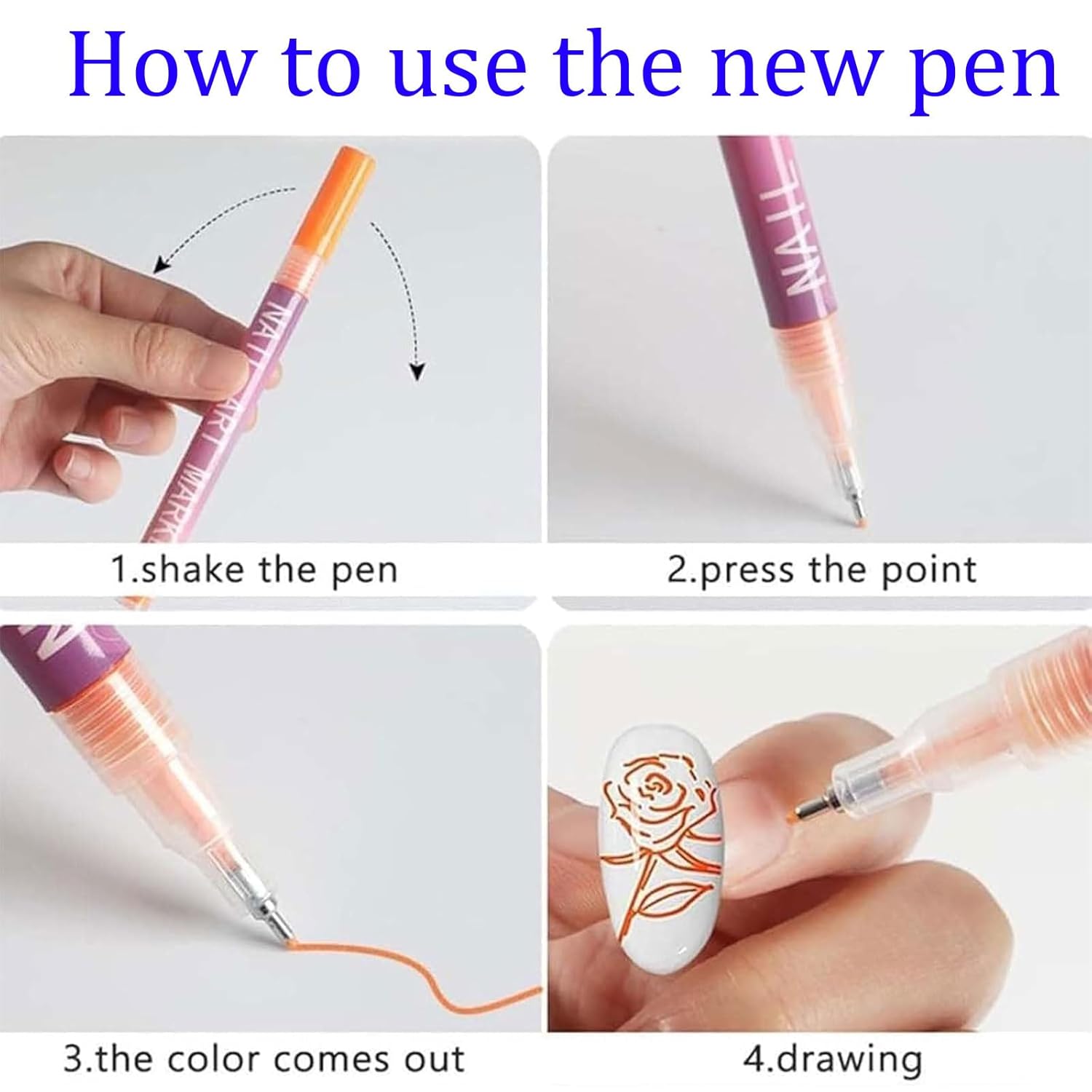 Waterproof Nail Art Pen Set with 12 Colors - Create Salon-Worthy 3D Nail Art at Home Using 0.5mm Fine Tip Markers, Quick-Drying Formula for Professional DIY Nail Designs (1pc), Easy to Use