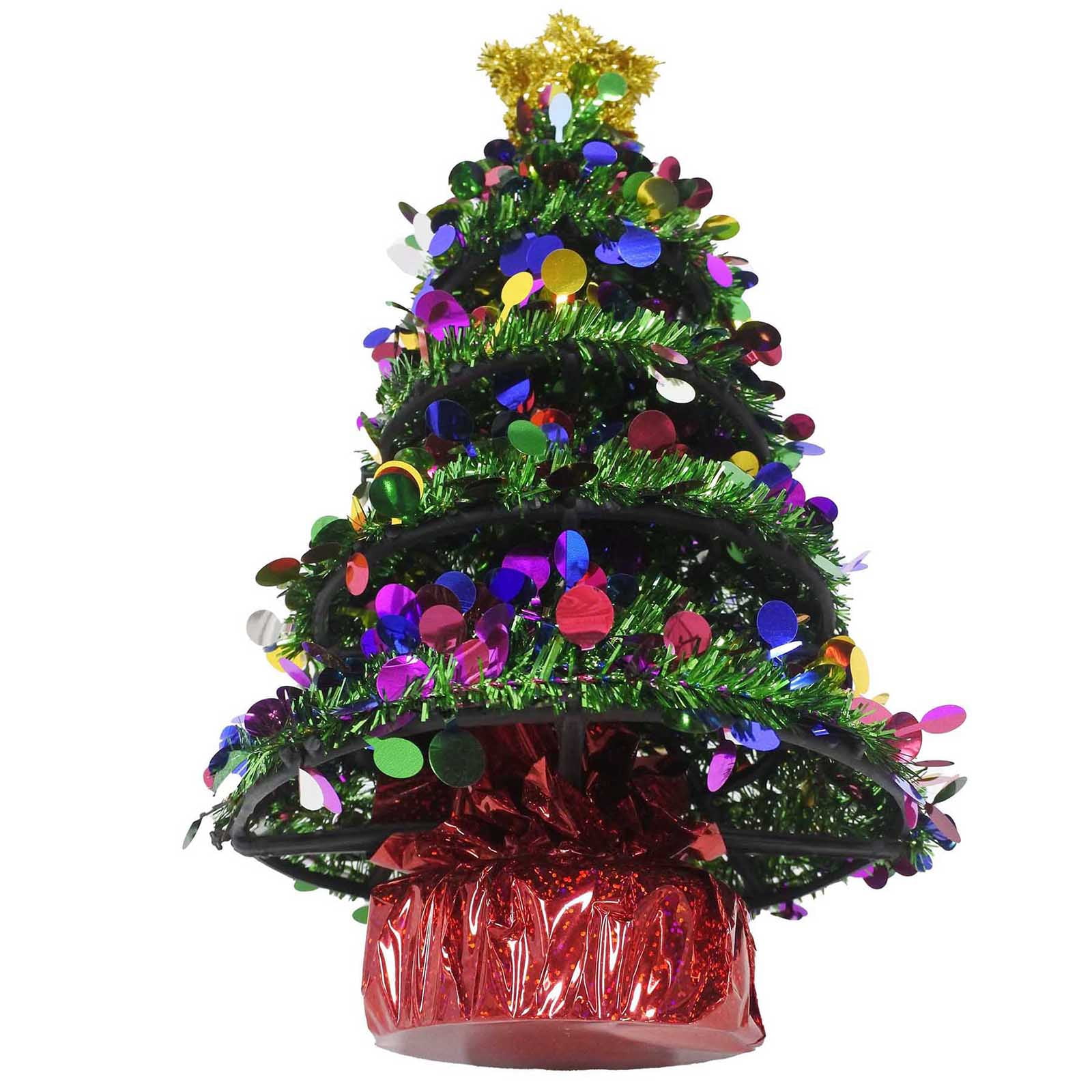 Tinsel Tree Christmas Decoration, Multicolor, 16", by Holiday Time