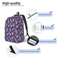 thumbnail image 4 of Naloa Skull flower blue Canvas Backpack for Men Women Rucksack Casual Travel Daypack College Tote Satchel Bookbag for Teens-Medium, 4 of 7