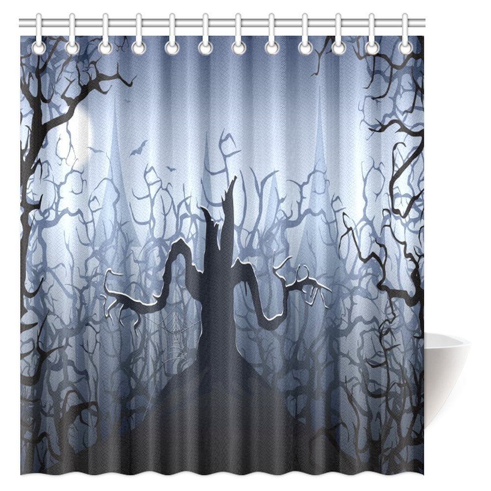 Mypop Mystic Halloween Decor Shower Curtain Darkness In Forest