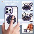 thumbnail image 5 of For Apple iPhone 12 /12 Pro Clear Transparent Back Hybrid with Rotate Ring Stand & MagSafe Compatible Shockproof Slim TPU PC Phone Case Cover by Xpression - Purple, 5 of 8