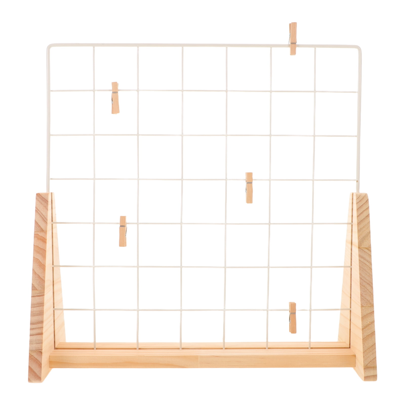 CATIEBYE Panel for Wood White Wall Display Base with Grid Stand Jewelry